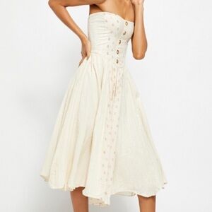 Free People Cream Amanda Midi Dress